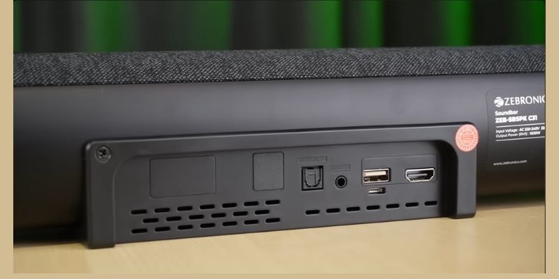 The Zebronics Juke Bar 9890 features various connectivity options and multiple ports.